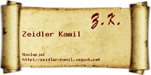 Zeidler Kamil névjegykártya